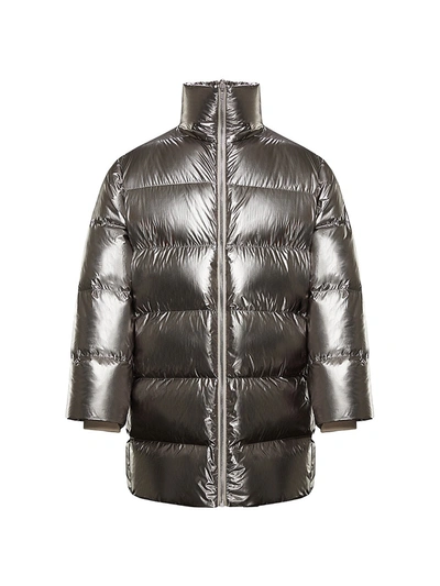 Moncler Oversized Metallic Puffer Jacket In Silver