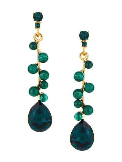 Oscar De La Renta Gemstone Drop Earrings In Green