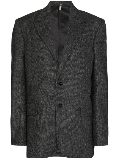 Sunflower Herringbone Single-breasted Sports Blazer In Grey