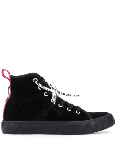 Off-white Men's Black Leather Hi Top Sneakers
