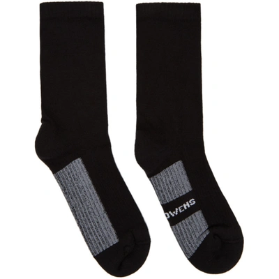 Rick Owens Logo Embroidered Socks In Black