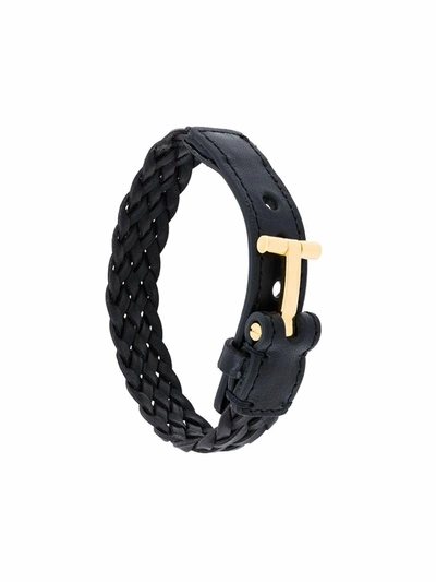 Tom Ford Men's  Black Leather Bracelet
