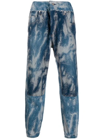 Ambush Acid Wash Denim Track Pants In Blue