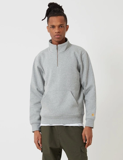 Carhartt -wip Chase Quarter-zip High Neck Sweatshirt In Grey | ModeSens