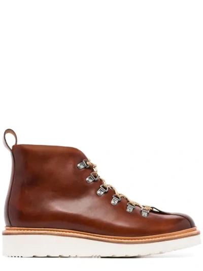 Grenson Brown Bobby Leather Hiking Boots