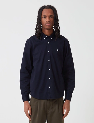 Carhartt -wip L/s Madison Shirt In Navy Blue