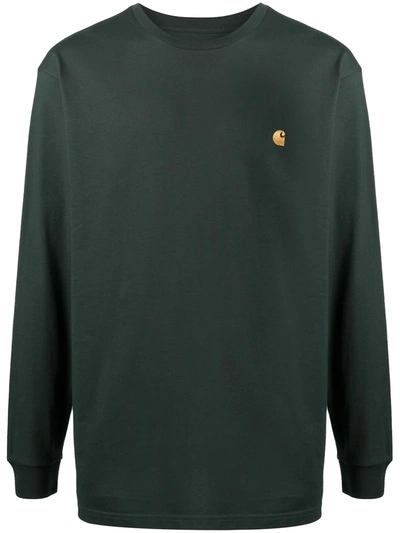 Carhartt Chase Long-sleeved Cotton T-shirt In Green