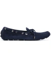 Moncler Eyelet Lace-up Loafers In Blue