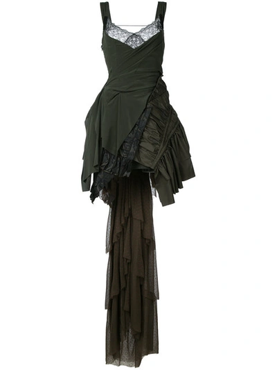 A.f.vandevorst Layered Train Dress - Green