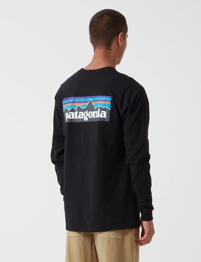 Patagonia P-6 Logo Responsibili-tee Long Sleeved T-shirt In Black