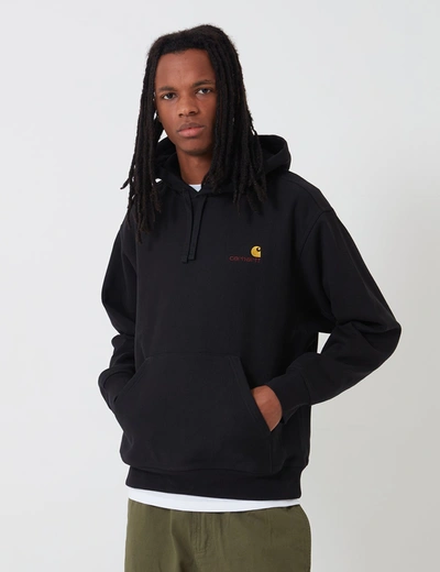 Carhartt -wip Hooded American Script Sweatshirt In Black