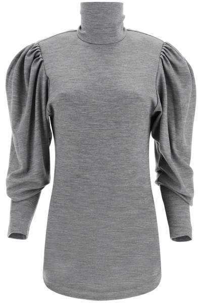 Isabel Marant Gavina Turtleneck T-shirt In Jersey In Grey