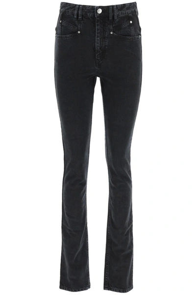 Isabel Marant Nominic Slim Denim Jeans In Faded Black