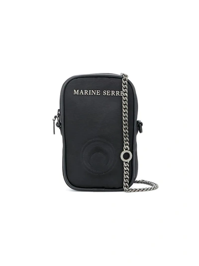 Marine Serre Black One Pocket Logo Phone Case Bag