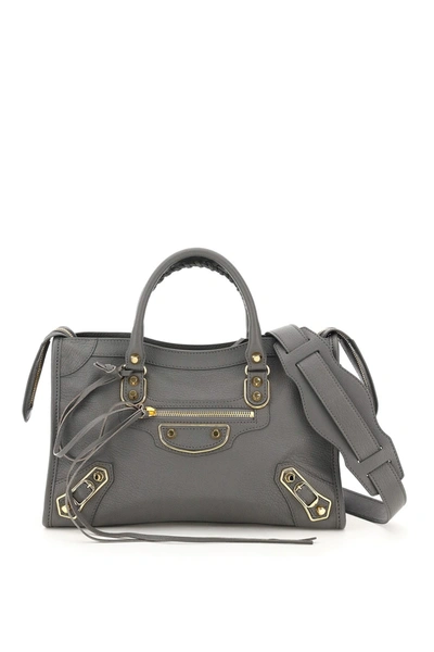 Balenciaga Classic City Small Leather Bag In Grey