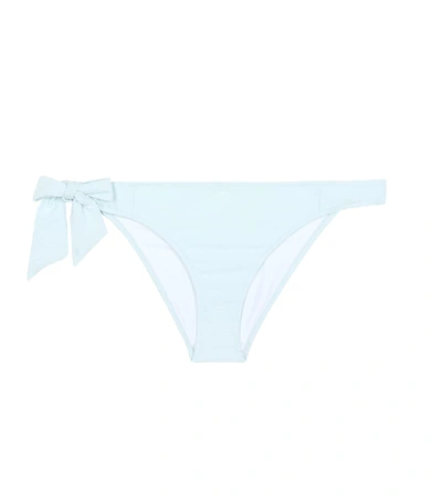 Heidi Klein Milos Stretch-cloqué Bikini Briefs In Blue