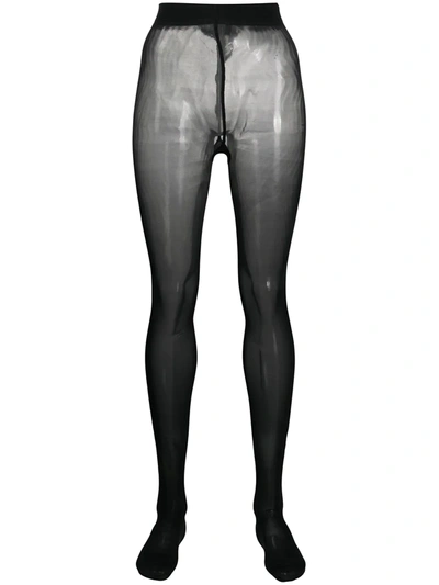 Philipp Plein Logo Gem-embellished Tights In Black