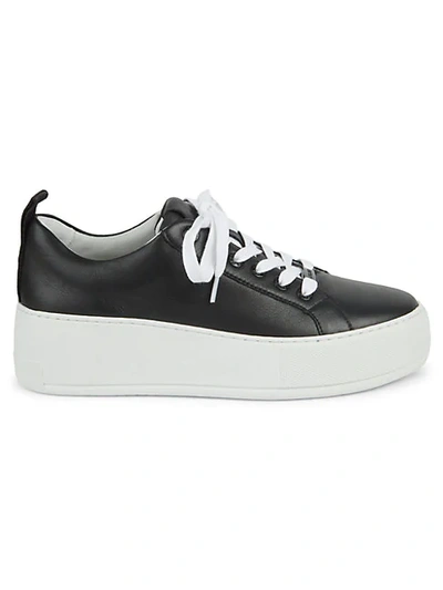 J/slides Margot Leather Platform Sneakers In Black Leather