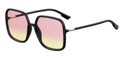 Dior Sostellaire1 Rectangle Sunglasses In 807vc Black