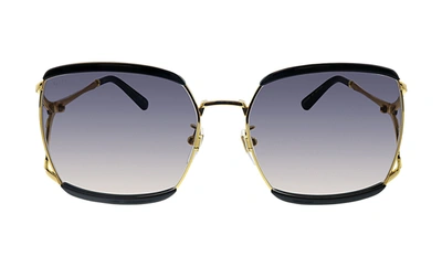Gucci Gg 0593sk 001 Rectangular / Square Sunglasses In Grey