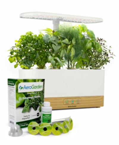 Aerogarden Harvest Slim Beechwood White With Gourmet Herbs Seed Pod Kit, Created For Macys