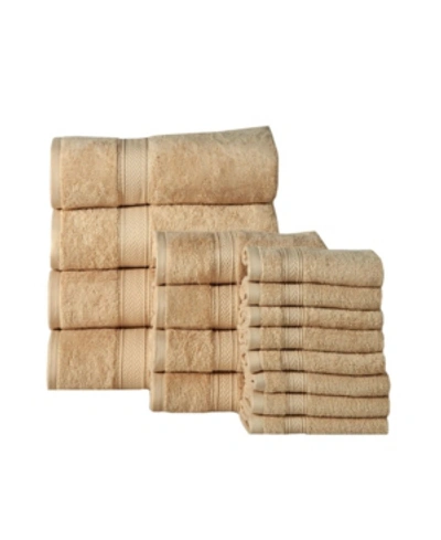 Addy Home Fashions Soft And Absorbent Spa Quality Towel Set - 16 Piece Bedding In Beige