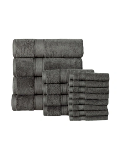Addy Home Fashions Soft And Absorbent Spa Quality Towel Set - 16 Piece Bedding In Gray