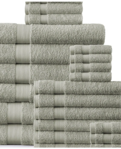 Addy Home Fashions Plush Towel Set - 24 Piece Bedding In Jade