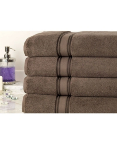 Addy Home Fashions Zero Twist Oversized Bath Sheets Set - 4 Piece Bedding In Brown