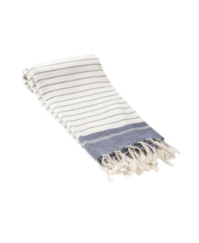 Olive And Linen Mila Towel Or Throw Bedding In Navy