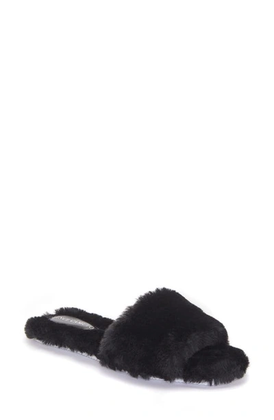Vince Camuto Women's Ampendie Fuzzy Slide Slippers Women's Shoes In Black