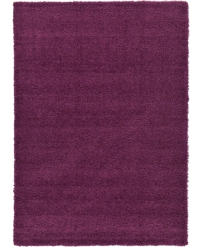 Bridgeport Home Closeout! Bayshore Home Exact Shag Exs1 7' X 10' Area Rug In Eggplant P