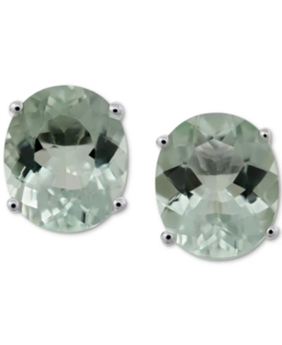 Macy's Green Quartz Stud Earrings (8 Ct. T.w.) In Sterling Silver