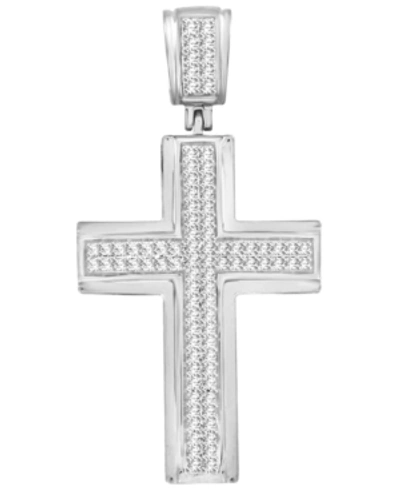 Macy's Men's Diamond (1/3 Ct. T.w.) Cross Pendant In 10k White Or Yellow Gold