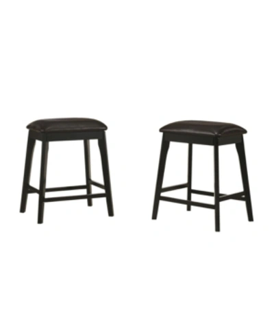 Carolina Classics Lea Upholstered Counter Stool, Set Of 2 In Brown