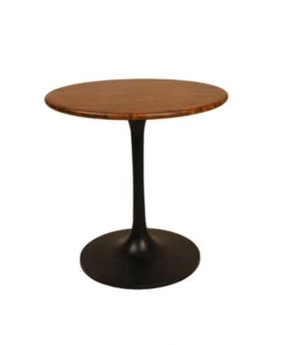 Furniture Alden Wood Top Round Dining Table In Black