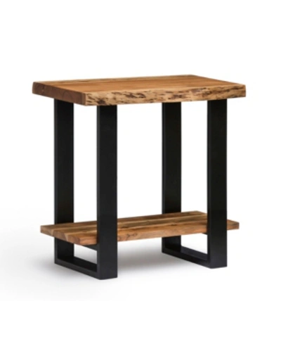 Alaterre Furniture Alpine Natural Live Edge Wood End Table In Brown