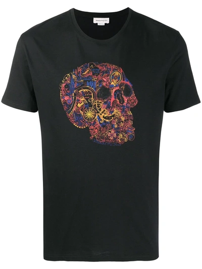 Alexander Mcqueen Skull-print Cotton T-shirt In Black
