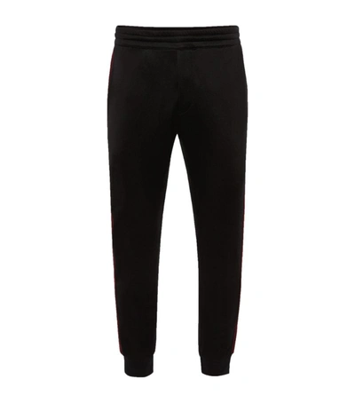 Alexander Mcqueen Side Stripe Sweatpants In Black/bordeaux
