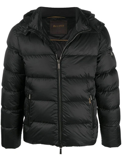 Moorer Zipped Padded Jacket In Green