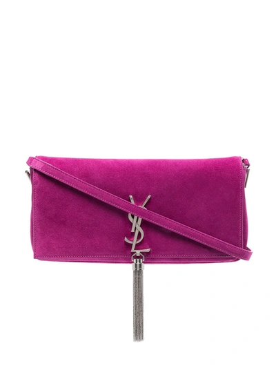 Saint Laurent Pink Kate 99 Suede Shoulder Bag