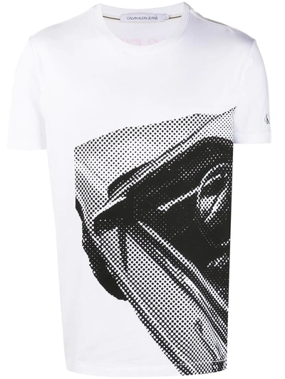 Calvin Klein Jeans Est.1978 Car-print Short Sleeved T-shirt In White