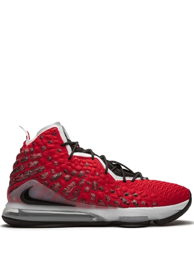 Nike Lebron 17 "uptempo" Sneakers In University Red/white/black