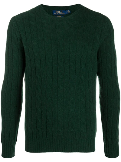 Polo Ralph Lauren Cashmere Cable Knit Regular Fit Crewneck Sweater In Hunt Club Green