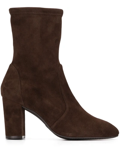 Stuart Weitzman Yuliana 80mm Ankle Boots In Brown