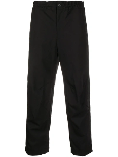 Black Comme Des Garçons Flap-pocket Wool Trousers In Black
