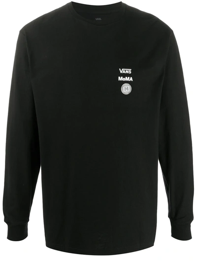 Vans Logo Print Sweatshirt In Black