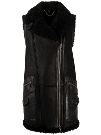 Belstaff Off-centre Zip Fastening Gilet In Black