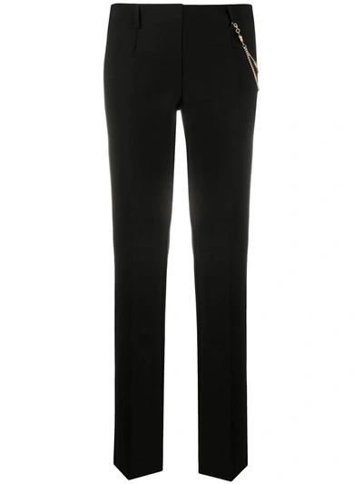Liu •jo Chain-detail Tailored Trousers In Black