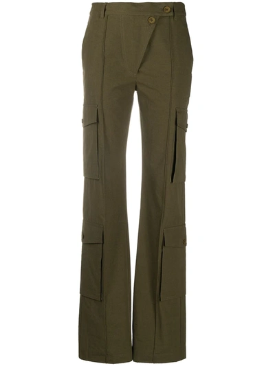 Kenzo Utilitarian Straight-leg Trousers In 50 Khaki